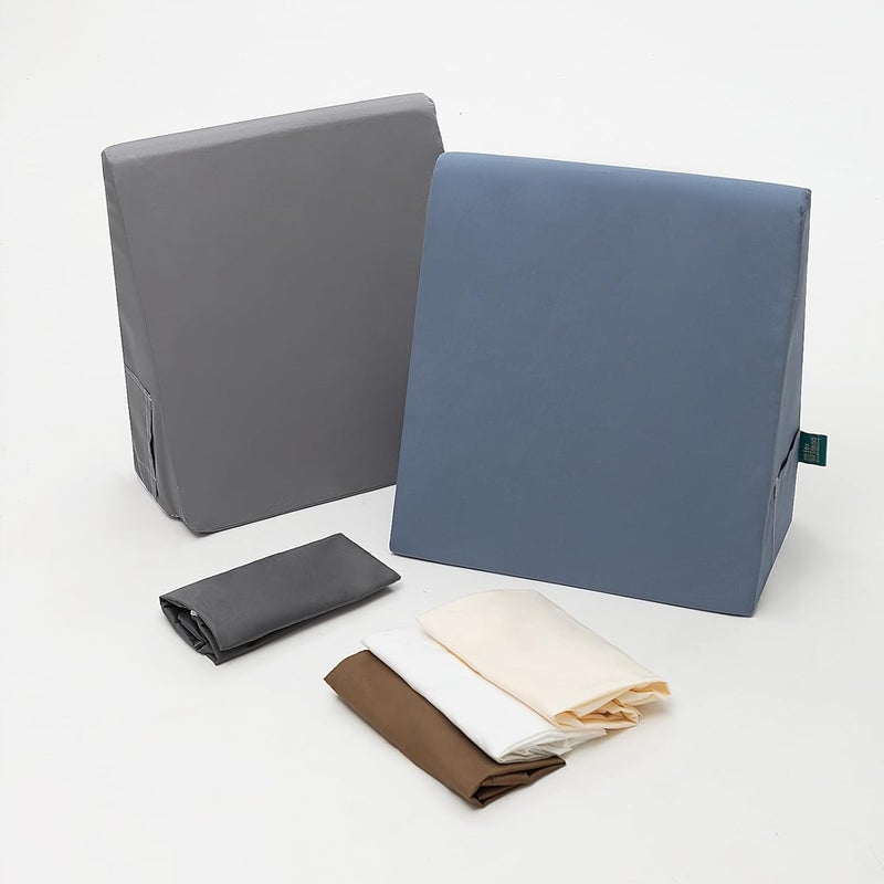 Texstead Bed Wedge Pillow Cover Only 24x24x12 Inch, Silky & Smooth Wedge Pillow Cases, Removable & Machine Washable-Zipper Design Pillowcase LightGray - Image 5